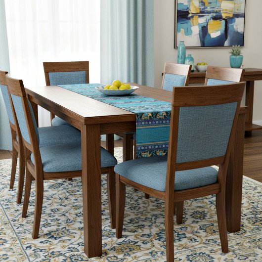 Blauwe olifanten korte tafelloper