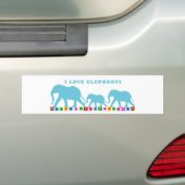 Blauwe olifanten lopen bumpersticker (Op auto)