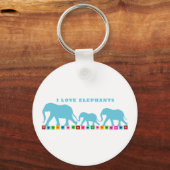Blauwe olifanten lopen sleutelhanger (Voorkant)