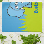 Blauwe olifantenhanddoek theedoek (Gevouwen)