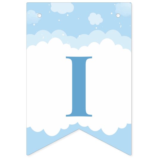 Blauwe olifantenjongen Baby shower Het is een jong Vlaggetjes (Tweede vlag)