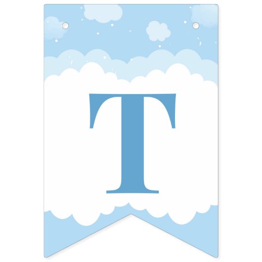 Blauwe olifantenjongen Baby shower Het is een jong Vlaggetjes (Derde vlag)