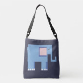 Blauwe olifantenzak crossbody tas (Achterkant)