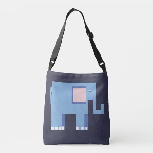 Blauwe olifantenzak crossbody tas (Achterkant)