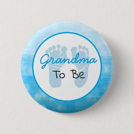 Blauwe oma om Baby shower te worden Ronde Button 5,7 Cm (Voorkant)
