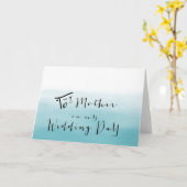 Blauwe Ombre - Aan mijn moeder op mijn trouwdag Kaart (Gele Bloem)