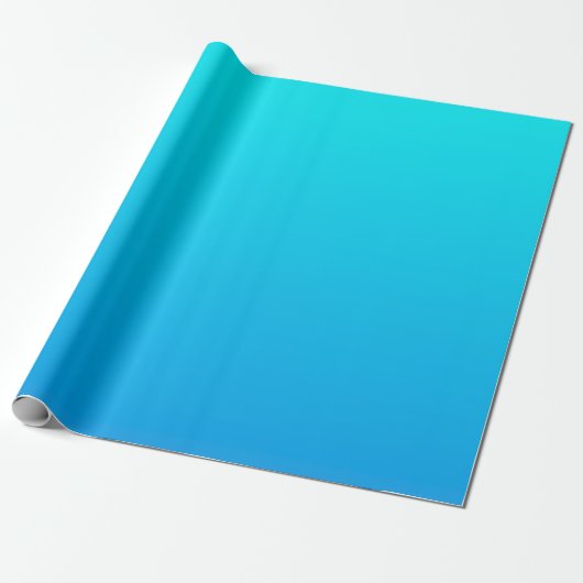 Blauwe Ombre achtergrond Cadeaupapier (Uitgerold)