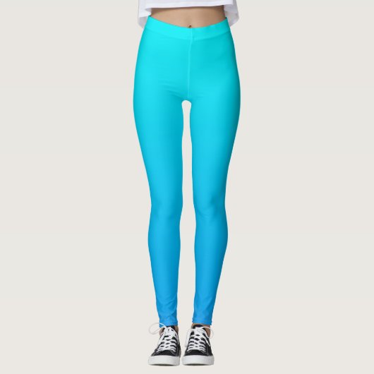 Blauwe Ombre achtergrond Leggings (Voorkant)