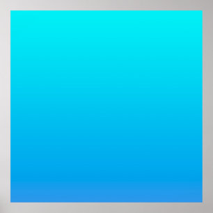 Blauwe Ombre achtergrond Poster
