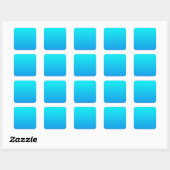 Blauwe Ombre achtergrond Vierkante Sticker (Vel)