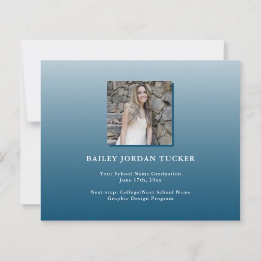 Blauwe Ombre AFSTUDEERDER Budget Afstuderen Aankon (Achterkant)