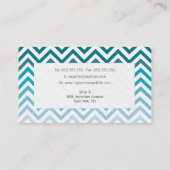 blauwe Ombre Chevron Beautician Mode Sjabloon Visitekaartje (Achterkant)