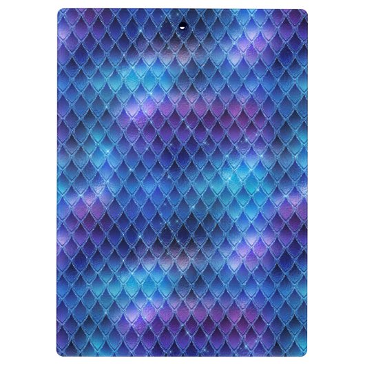 Blauwe ombre- en glitterdrakenschalen in het forma klembord (Achterkant)