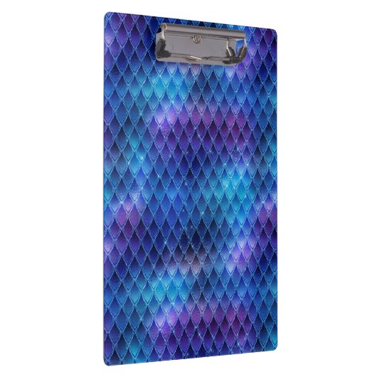 Blauwe ombre- en glitterdrakenschalen in het forma klembord (Rechts)