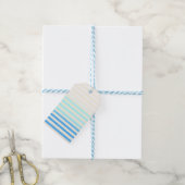 Blauwe Ombre Gestreepte Cadeaulabel (Met Touw)