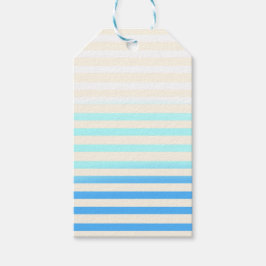 Blauwe Ombre Gestreepte Cadeaulabel