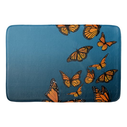 Blauwe ombre monarchvlinders badmat (Voorkant)