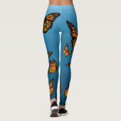 Blauwe ombre monarchvlinders leggings (Achterkant)