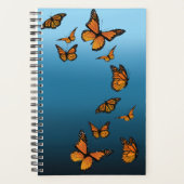 Blauwe ombre monarchvlinders planner (Voorkant)