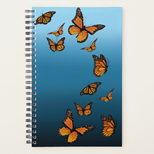 Blauwe ombre monarchvlinders planner (Voorkant)