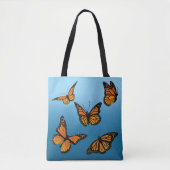 Blauwe ombre monarchvlinders tote bag (Voorkant)