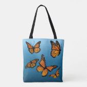 Blauwe ombre monarchvlinders tote bag (Achterkant)