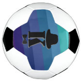 Blauwe Ombre Naam Initiaal Monogram Voor Mannen Voetbal (Gedraaid)