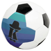 Blauwe Ombre Naam Initiaal Monogram Voor Mannen Voetbal (Drie kwart)