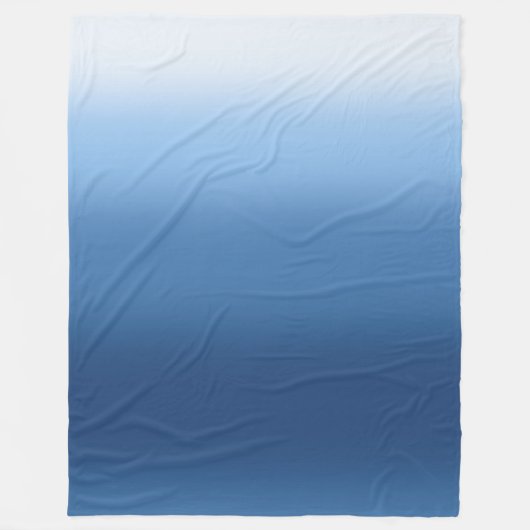 Blauwe Ombre Throw Blanket Gradient Fleece Deken (Voorkant)
