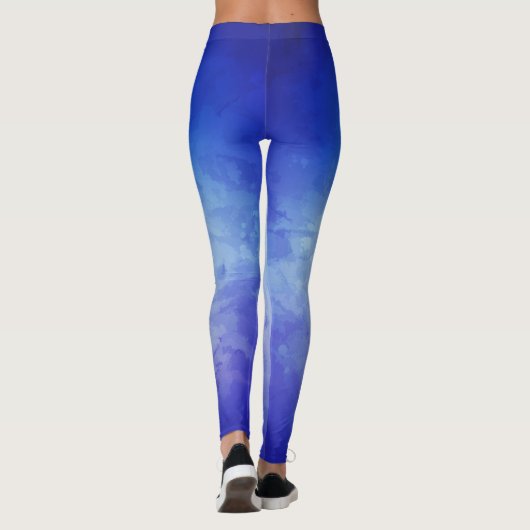Blauwe Ombre Waterverf Leggings (Achterkant)