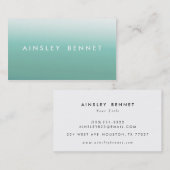 Blauwe Ombre Waterverf Visitekaartjes (Voorkant / Achterkant)