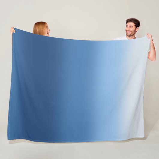 Blauwe Ombre Worpdeken Gradiënt Fleece Deken (In situ)