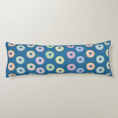 Blauwe omkeerbare aangepaste naam Donut Body Pillo Lichaamskussen (Achterkant)