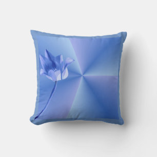 Blauwe omkeerbare bloem kussen