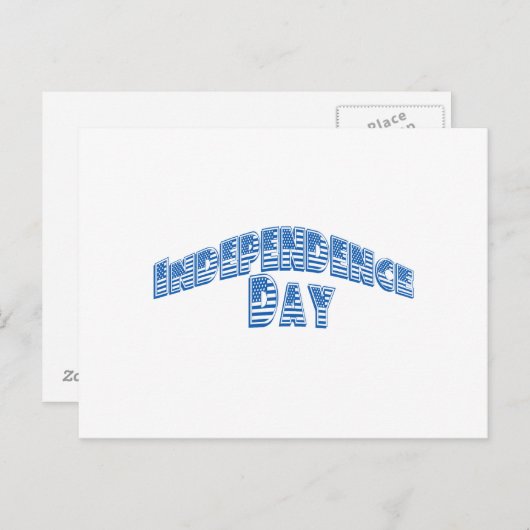 blauwe onafhankelijkheidsdag briefkaart (Voorkant / Achterkant)