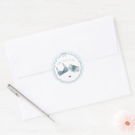 Blauwe Ondergoed Douche Verlovingsfeest Enveloppe Ronde Sticker