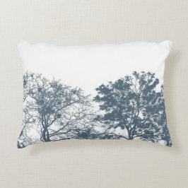 Blauwe onderste bomen Boho Accent Kussen