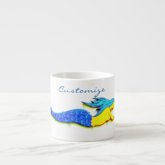 blauwe onderwater zeemeermin Thunder_Cove Espresso Kop (Voorkant)