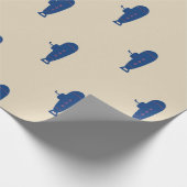 Blauwe onderzeeboot cadeaupapier (Hoek)