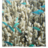 Blauwe onderzeese vis en koraal douchegordijn (Voorkant)