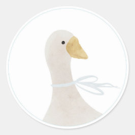 Blauwe One Silly Goose Verjaardagssticker Ronde Sticker