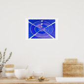 Blauwe oneindige kunst poster (Keuken)