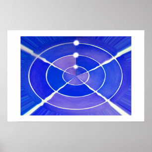 Blauwe oneindige kunst poster