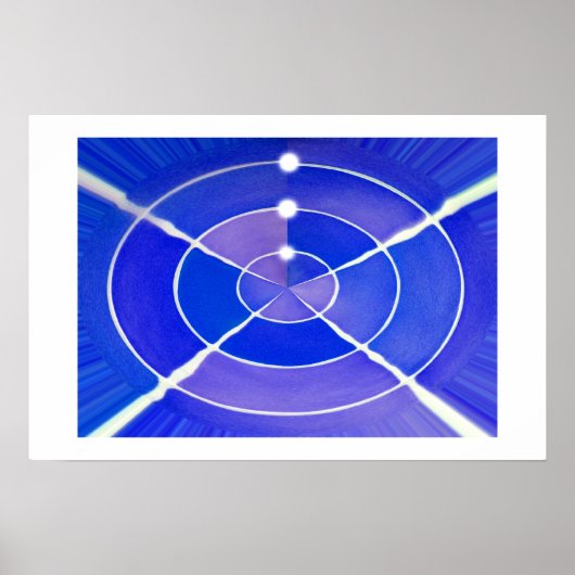 Blauwe oneindige kunst poster (Voorkant)