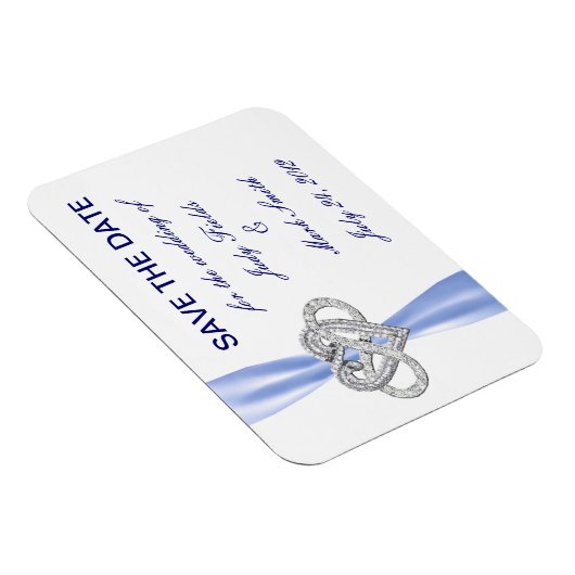 Blauwe oneindigheid hart opslaan Datum magneet (Rechterzijde)