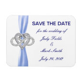 Blauwe oneindigheid hart opslaan Datum magneet (Horizontaal)