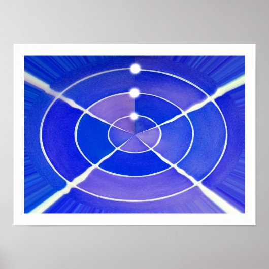 Blauwe oneindigheidskunst poster (Voorkant)