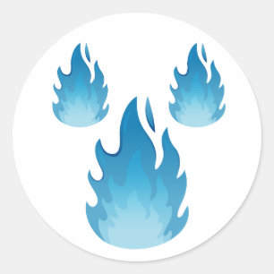 Blauwe Onibi Spirit Vlammen Japanse Yokai Sticker