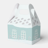 Blauwe ontbijtfeestdag feestdag bedankdoosjes (Achterkant)