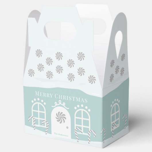 Blauwe ontbijtfeestdag feestdag bedankdoosjes (Geopend)